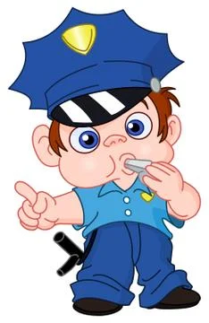 Young policeman Stock Illustration