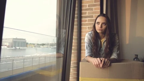 Young positive man hugs his tired beautiful girlfriend Stock Footage 113753053