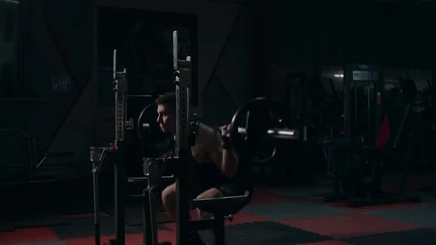 Young powerlifter in gym Stock Footage 149948198