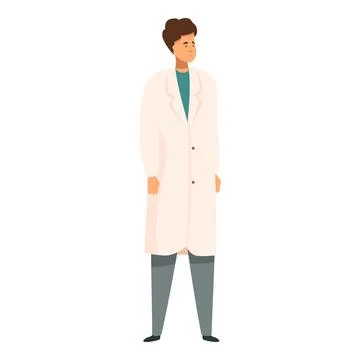Young practitioner wearing lab coat standing Stock Illustration