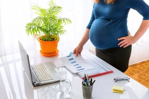 Young pregnant business woman Stock Photos