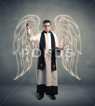 Young priest in giving his blessing Stock Photos