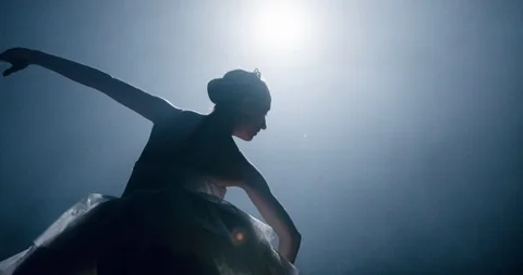 Young Prima Ballerina Dancing In Front Of Audience In Full Ballet Dress Vídeos de archivo 93262545
