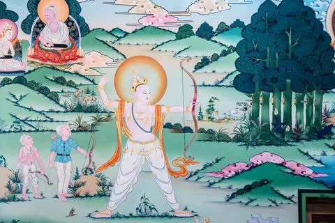 A young prince practises royal archery Stock Illustration