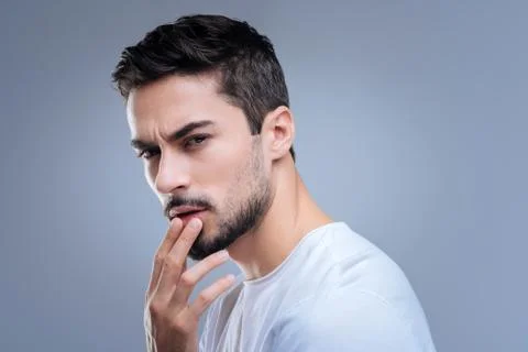 Young private detective solving a complicated problem Foto stock