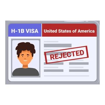 Young professional experiencing h 1b visa rejection for united states Stock Illustration