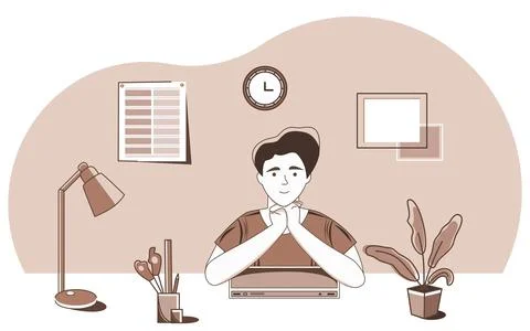 Young professional relaxing after work Stock Illustration
