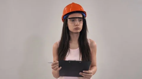 Young professional worker safety uniform Stock Footage 81861091