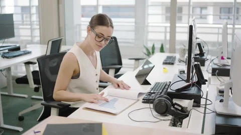 Young professionals in modern office value collaboration, technology, teamwork Stock Footage 278613959