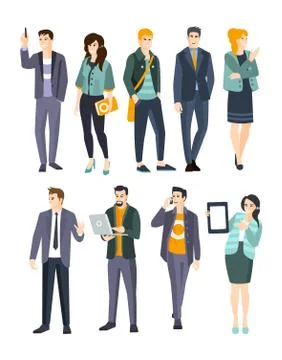 Young Professionals Set Of Cool People Stockillustratie