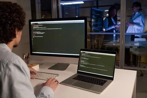 Young Programmer Developing Code 스톡 사진