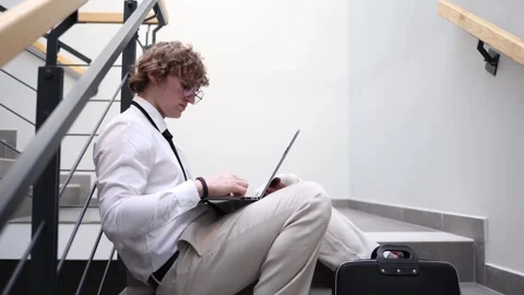 Young programmer focused on future success Video stock 333974231