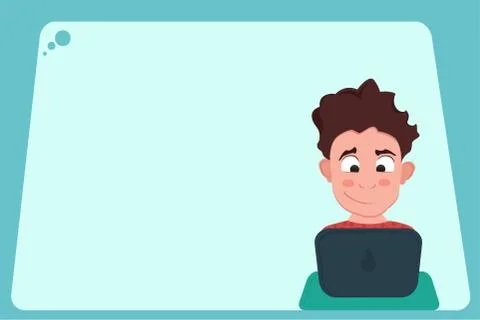 Young programmer man character coding on notebook or having romantic chart in Stock Illustration