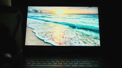 Young programmer student run assignment with laptop alone at midnight in the Stock Footage 139489261