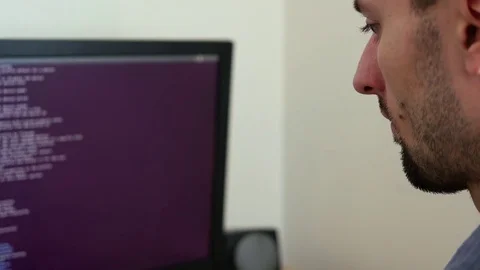 Young programmer working on a code Stock Footage 73093591