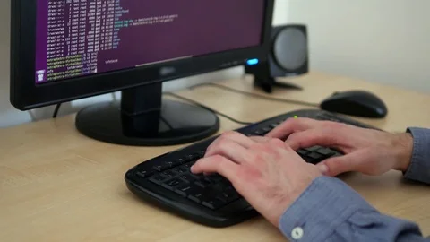 Young programmer working on a code Stock Footage 73093673