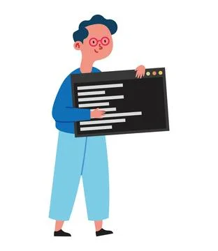 Young programmer at working project Stock-Illustration