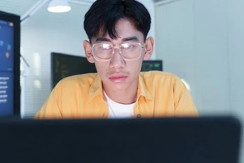 Young Programmer Working on Software Development Project Stock Photos