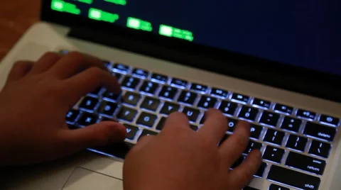 Young Programmer Writing Code on Laptop Stock Video Stock Footage 46566215