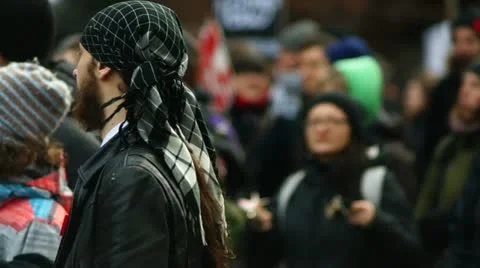 Young Protester March Demonstrating Stock Footage 10835983