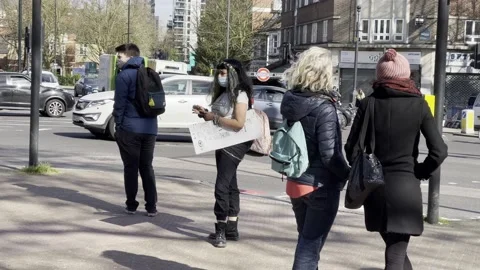 YOUNG PROTESTER WEARING MASK AT 'KILL THE BILL' PROTESTS 2021 UK 4K Stock Footage 151542372