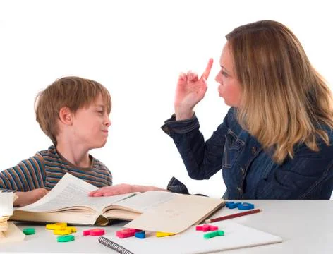Young pupil doesn't want to learn, Stock Photos