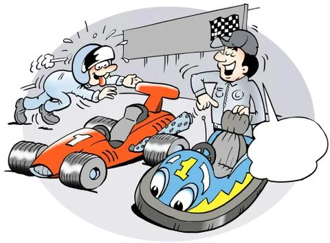 A young racer choose the wrong car Stock Illustration