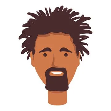Young rasta icon cartoon vector. African man Illustrazione stock