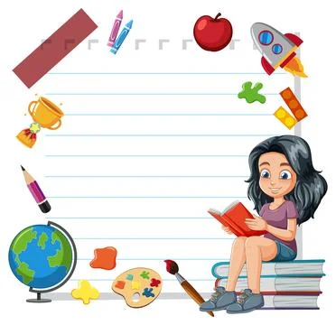 Young Reader's Creative Learning Space Illustrazione stock