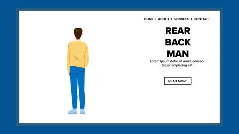 Young rear back man vector Stock Illustration