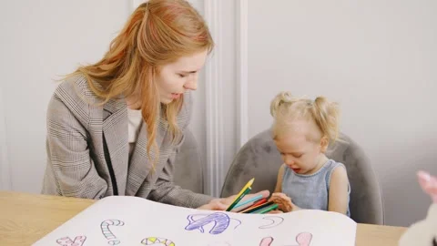 Young Red-Haired Single Business Mom Spends Quality Time with Her Little Stock Footage 289232319
