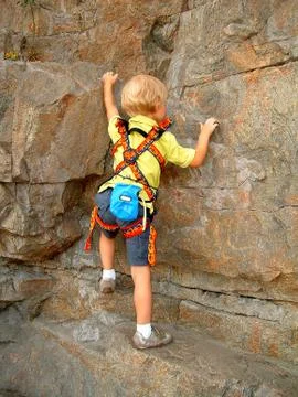 Young rock climber Stock Photos