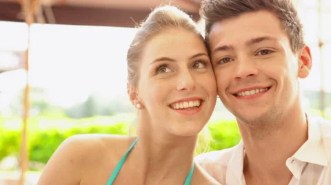 Young romantic couple portrait Видео 64489485
