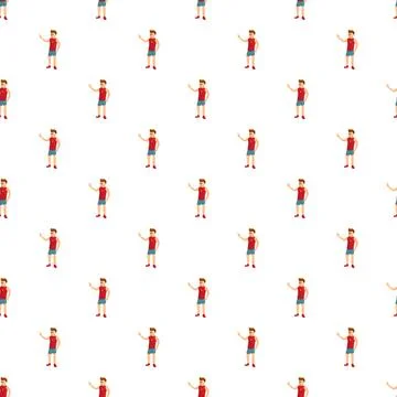 Young runner athlete man presenting pattern background Stock Illustration