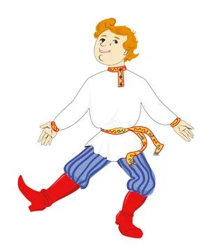Young Russian dancing boy Stock Illustration