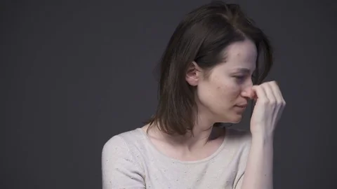 Young sad woman crying Stock Footage 73071321