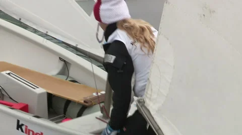 The young sailor girl embarks Stock Footage 61095053