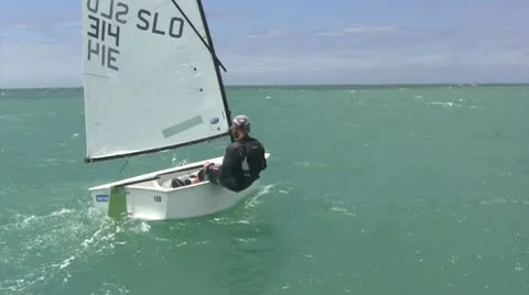 Young sailor racing Stock Footage 10748015