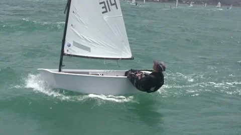 Young sailor racing Stock Footage 10748336