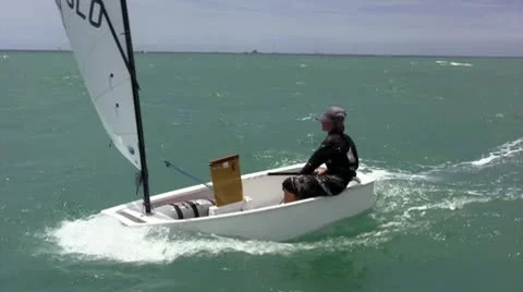 Young sailor racing Stock Footage 10749668