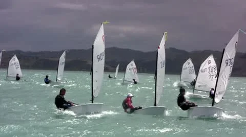 Young sailors racing Stock Footage 10749813