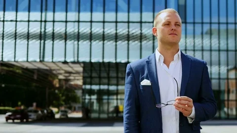 Young sales man representing successful independent entrepreneur 動画素材 72868971