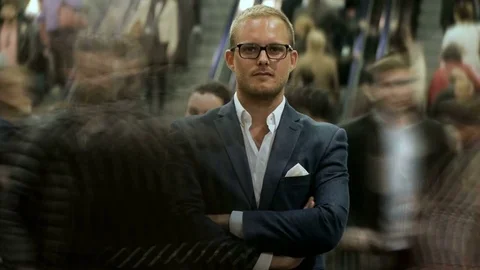 Young sales man representing successful independent entrepreneur Stockbeeldmateriaal 72869074