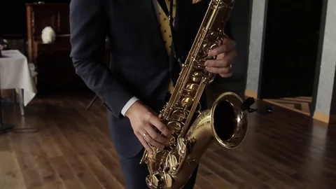 A young saxophonist Stock Footage 71144809
