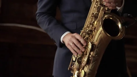 A young saxophonist 库存影片 71144933