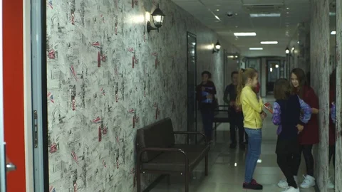 Young school child come to class Stock Footage 70576359