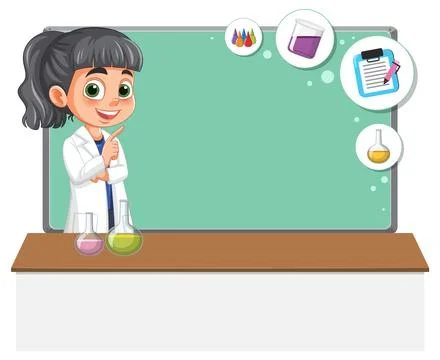 Young Scientist in a Classroom Setting Stock Illustration