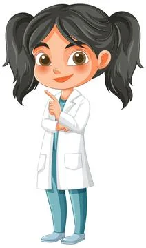 Young Scientist in Lab Coat Stock Illustration