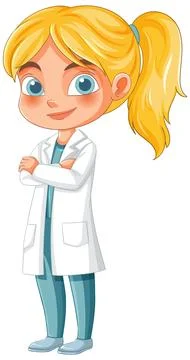 Young Scientist in Lab Coat Stock Illustration