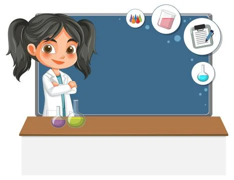 Young Scientist in a Laboratory Setting Stock Illustration